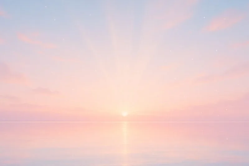 朝日の静けさと柔らかな光。Tomokatsuのマインドフルネスを象徴するイメージ